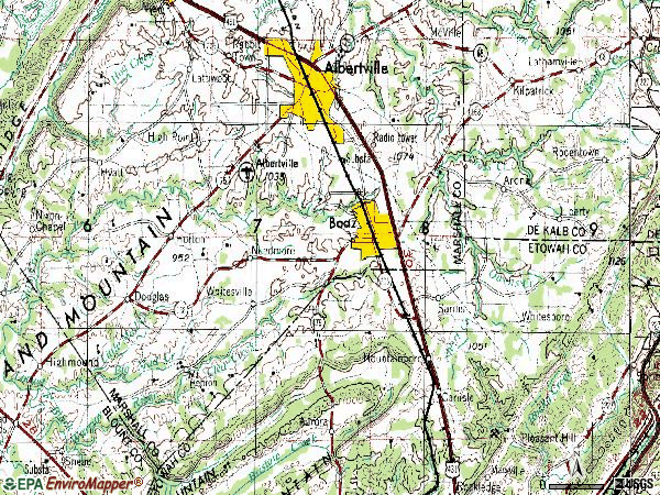 Zip code 35957 topographic map