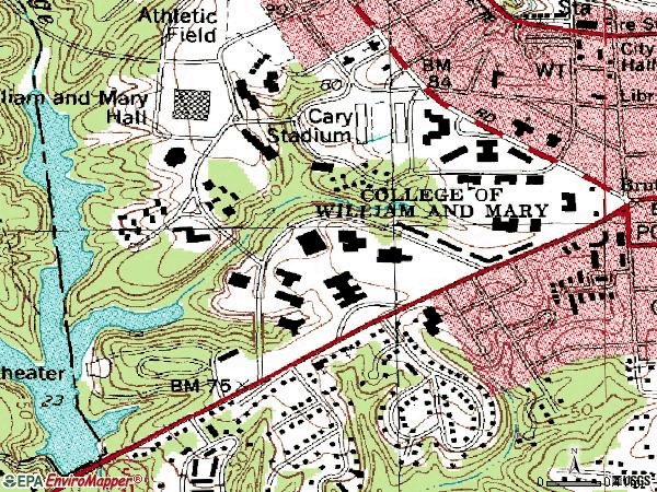 Zip code 23186 topographic map