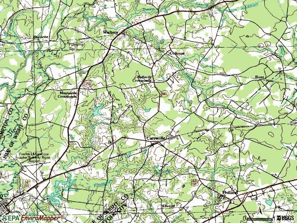 Zip code 23315 topographic map