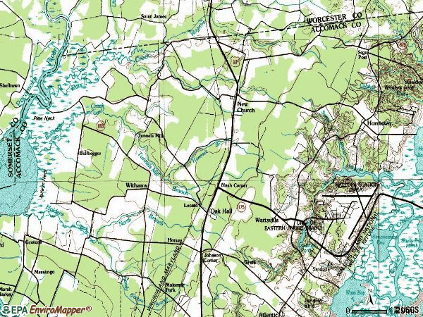 Zip code 23415 topographic map