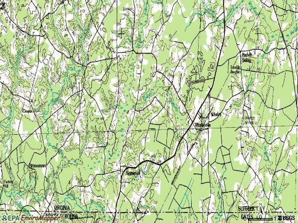 Zip code 23438 topographic map