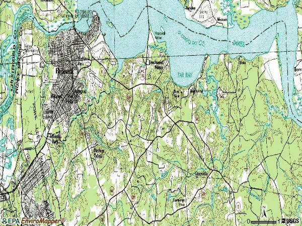 Zip code 23860 topographic map
