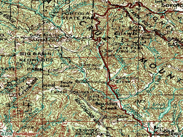 Zip code 95006 topographic map