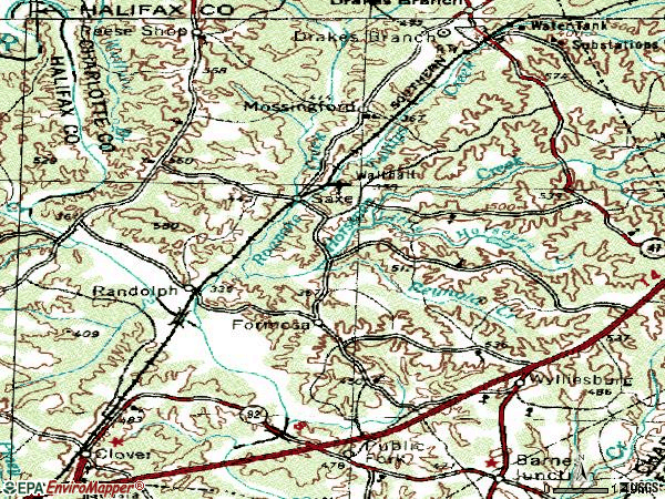 Zip code 23967 topographic map