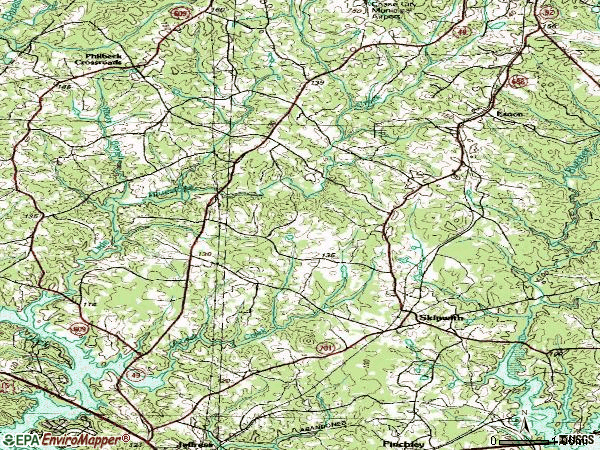 Zip code 23968 topographic map