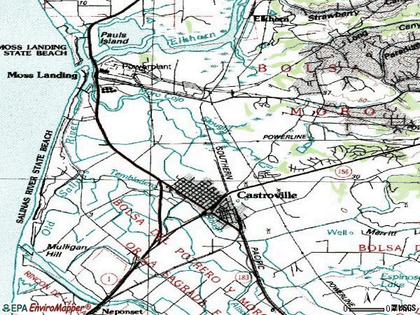 Zip code 95012 topographic map