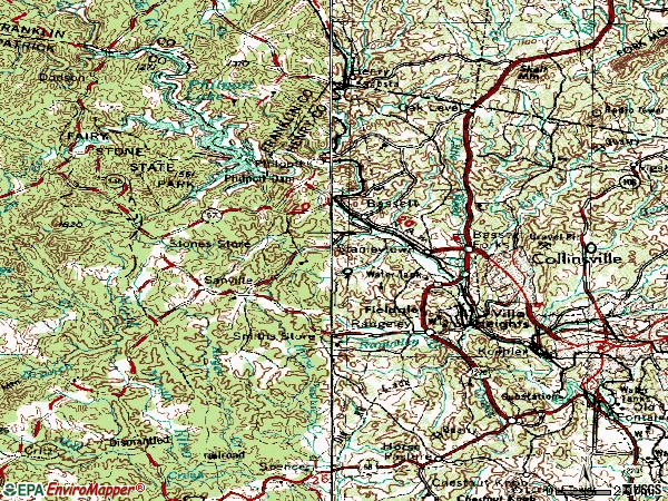 Zip code 24055 topographic map