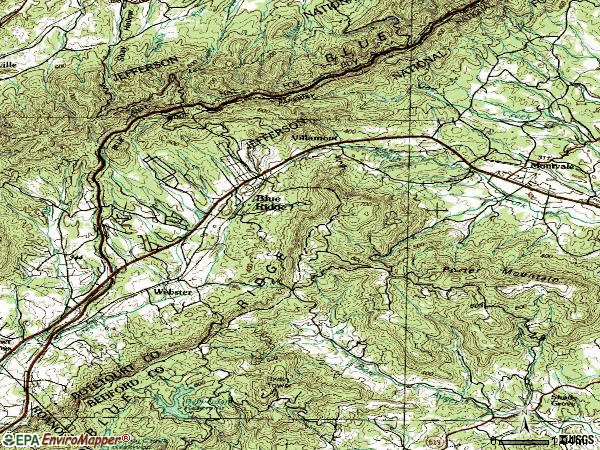 Zip code 24064 topographic map