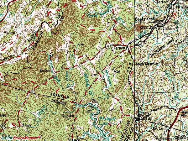 Zip code 24088 topographic map