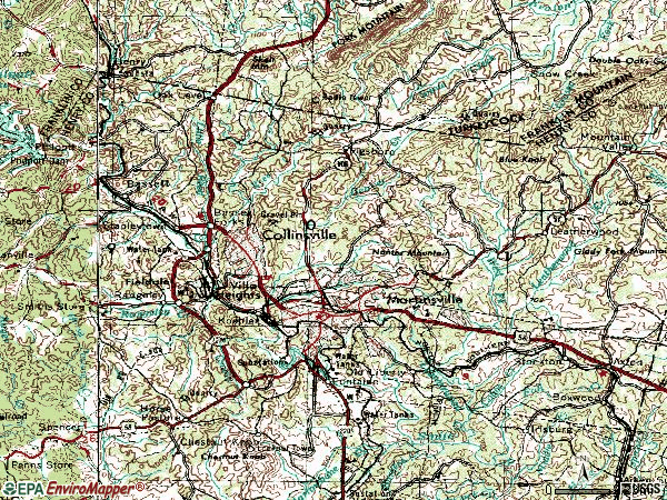 Zip code 24112 topographic map