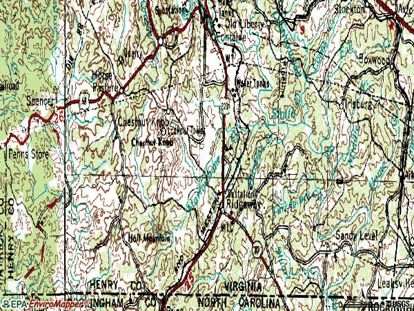 Zip code 24148 topographic map