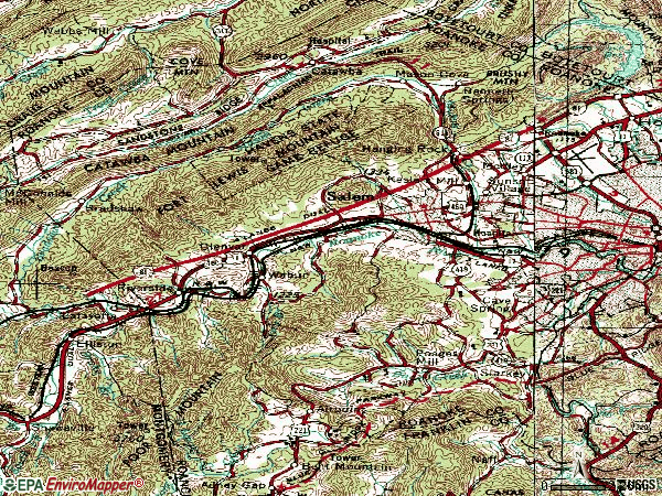 Zip code 24153 topographic map
