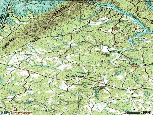 Zip code 24161 topographic map