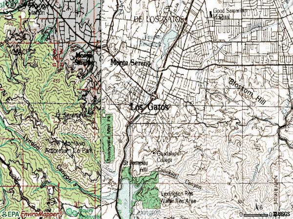 Zip code 95030 topographic map
