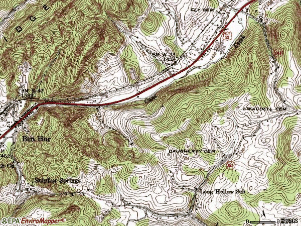 Zip code 24218 topographic map