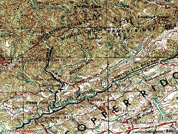 Zip code 24225 topographic map