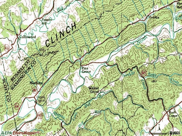 Zip code 24270 topographic map