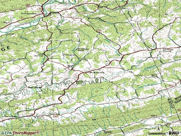 Zip code 24271 topographic map