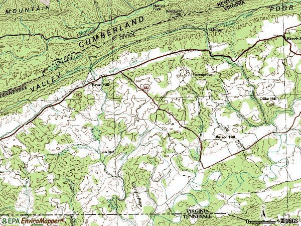 Zip code 24281 topographic map
