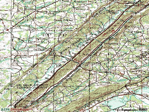 Zip code 35961 topographic map