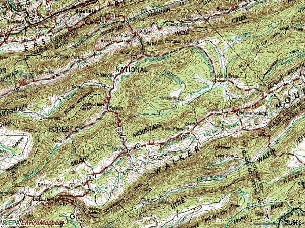 Zip code 24315 topographic map