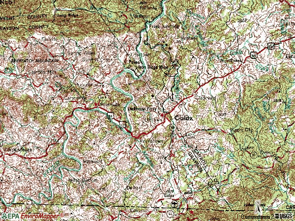 Zip code 24333 topographic map