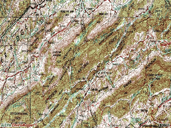 Zip code 24370 topographic map
