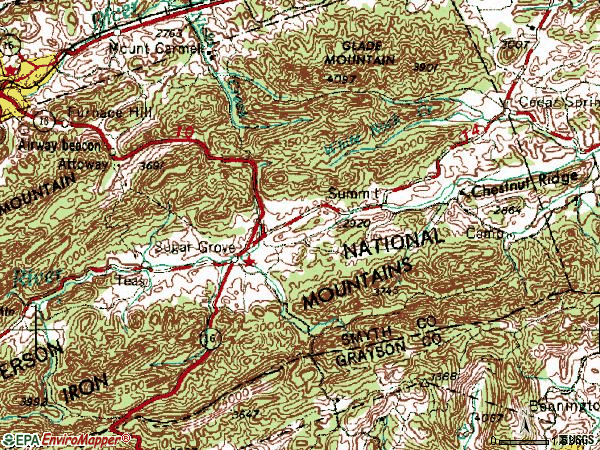 Zip code 24375 topographic map