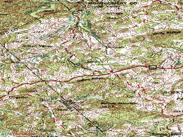 Zip code 24380 topographic map