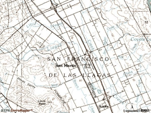 Zip code 95046 topographic map