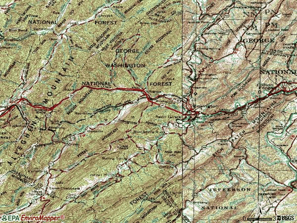 Zip code 24426 topographic map