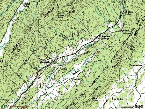 Zip code 24430 topographic map