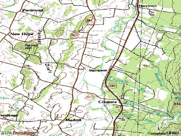 Zip code 24431 topographic map
