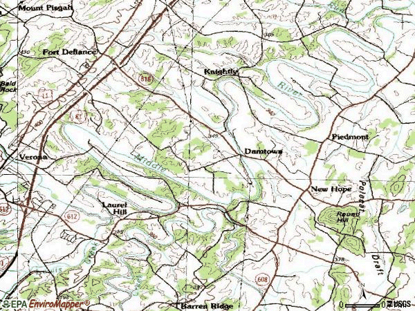 Zip code 24437 topographic map