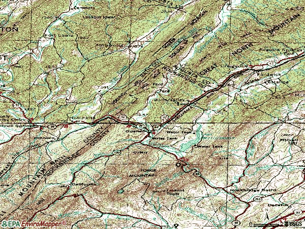 Zip code 24439 topographic map
