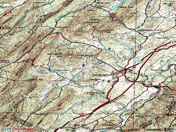 Zip code 24450 topographic map