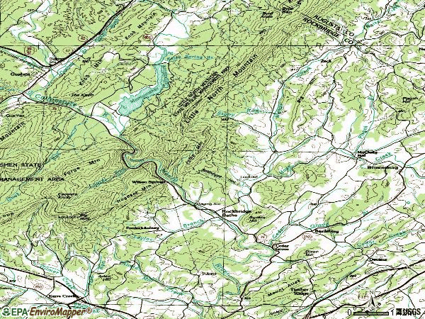 Zip code 24473 topographic map