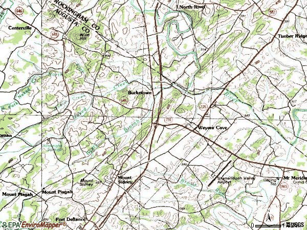 Zip code 24486 topographic map