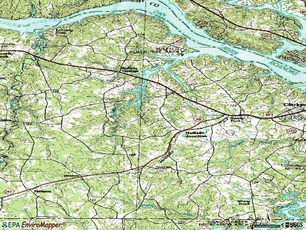 Zip code 24529 topographic map
