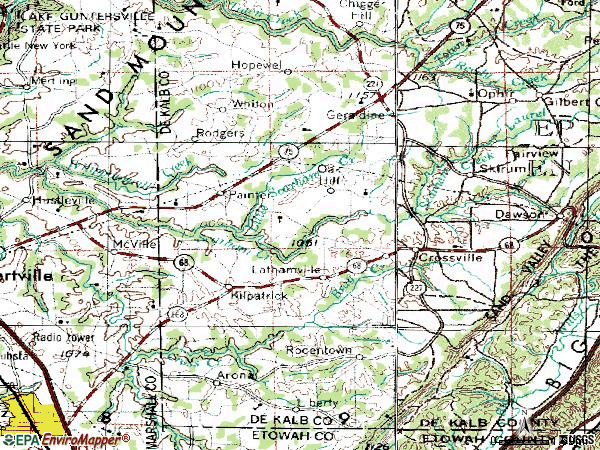 Zip code 35962 topographic map