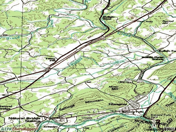Zip code 24555 topographic map