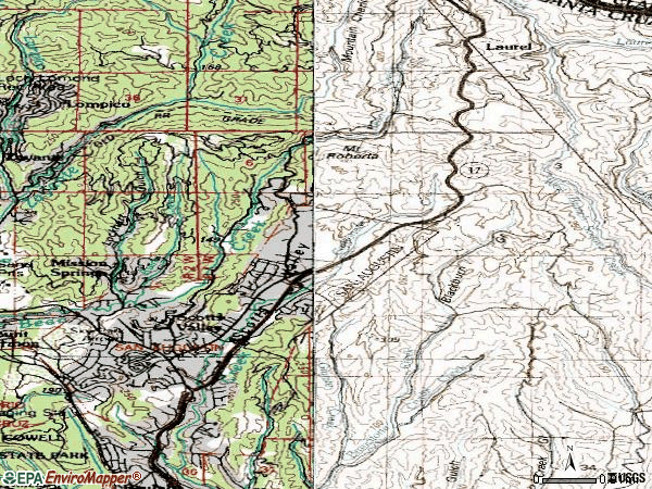 Zip code 95066 topographic map