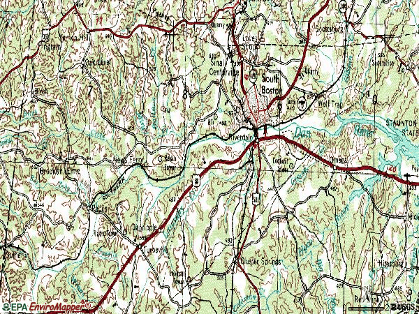 Zip code 24592 topographic map