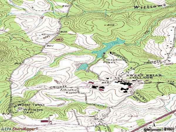 Zip code 24595 topographic map