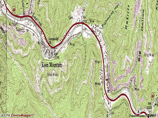 Zip code 24624 topographic map