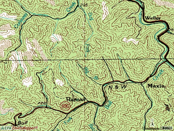Zip code 24628 topographic map