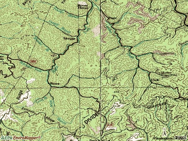 Zip code 24646 topographic map