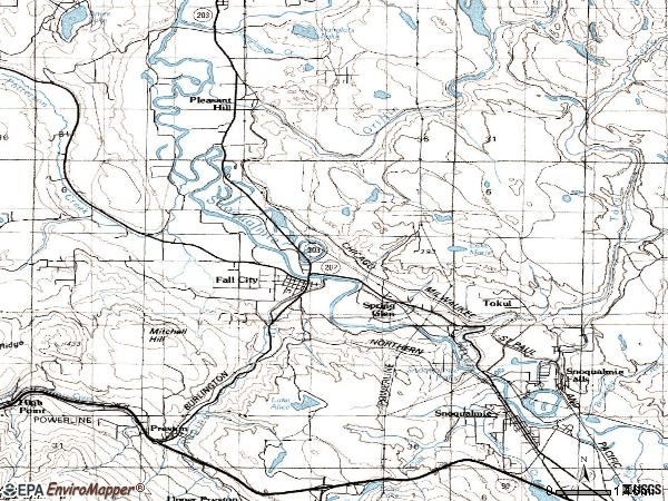 Zip code 98024 topographic map