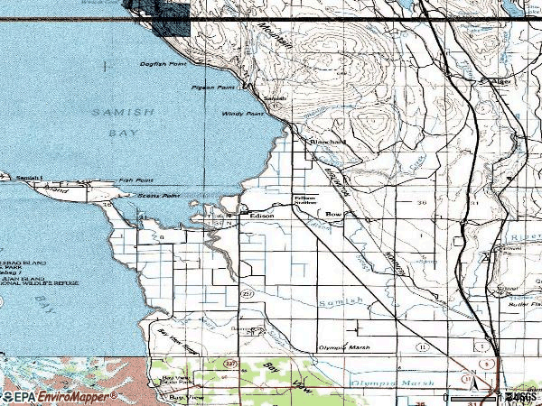 Zip code 98232 topographic map