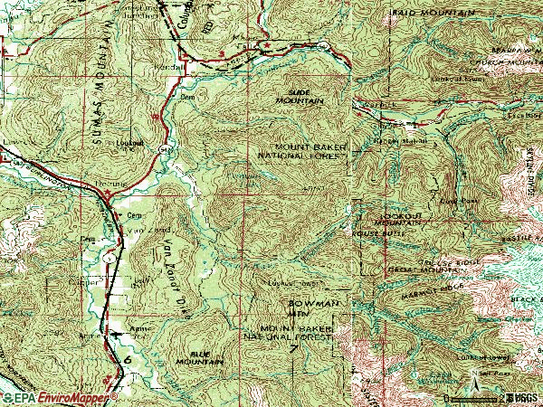 Zip code 98244 topographic map